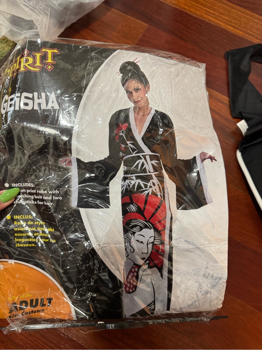 Spirit Black Kimono Costume with Red and White Accents